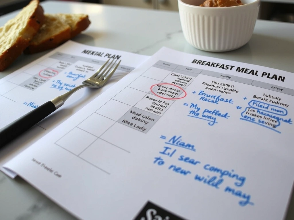 Anotovaný jídelníček s ručními poznámkami
